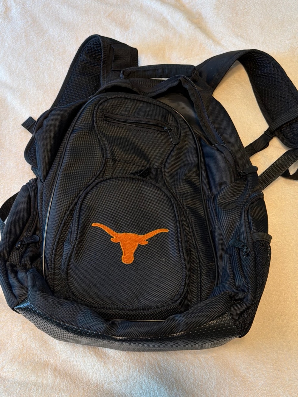 Source Unknown Black Backpack with Orange Longhorn Accent